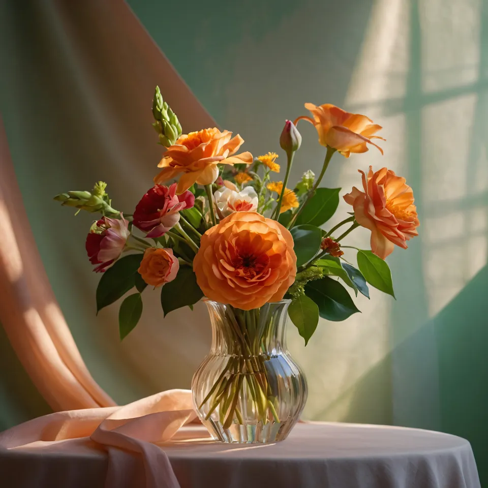 Blumenstrauß im Bestellprozess